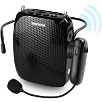 ZOWEETEK - Amplificador de voz inalámbrico (10 W) con dos micrófonos (sin cable y cables)- amplificador de voz portátil…